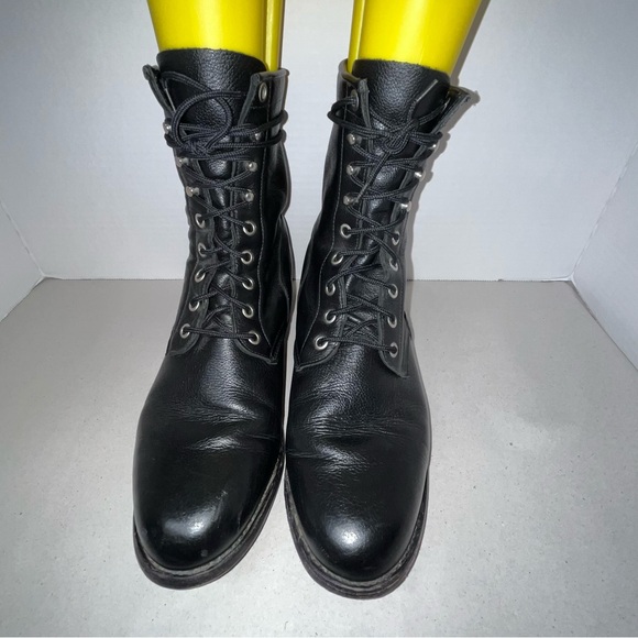 Dan Post Black Leather Lace up Boots - Picture 2 of 6